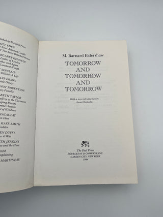 Tomorrow & Tomorrow & Tomorrow by M. Barnard Eldershaw