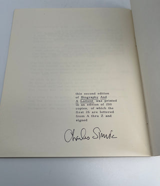 Biography and A Lament by Charles Simic