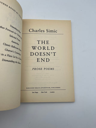 World Doesn't End by Charles Simic
