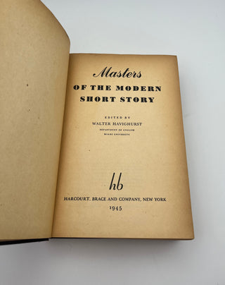 Masters of the Modern Short Story edited by Walter Havighurst