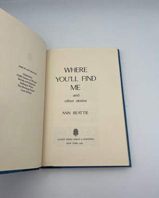 Where You'll Find Me by Ann Beattie