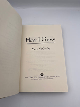 How I Grew by Mary McCarthy