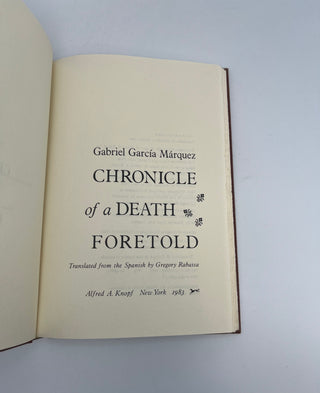 Chronicle of a Death Foretold by Gabriel Garcia Marquez