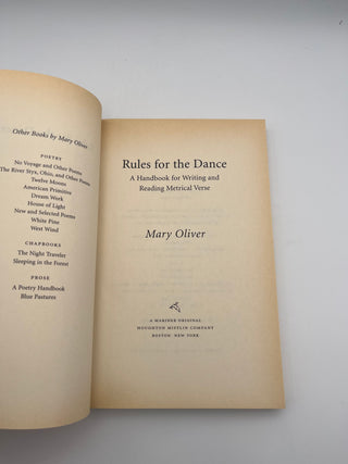 Rules for the Dance by Mary Oliver