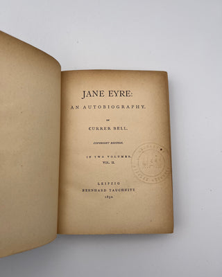 Jane Eyre Vol I and II by Currer Bell (Charlotte Bronte)