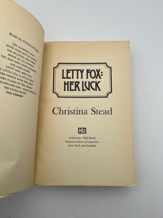 Letty Fox: Her Luck by Christina Stead