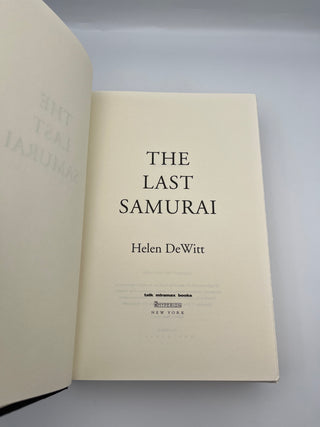 Last Samurai by Helen DeWitt