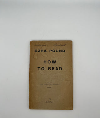 How to Read by Ezra Pound