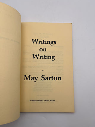 Writings on Writing by May Sarton