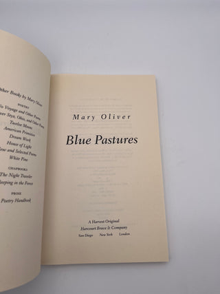 Blue Pastures by Mary Oliver