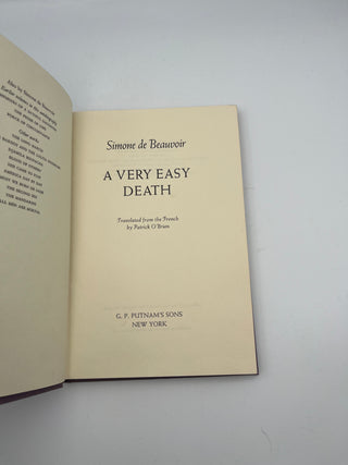 Very Easy Death by Simone De Beauvoir