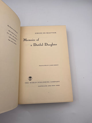 Memoirs of a Dutiful Daughter by Simone De Beauvoir