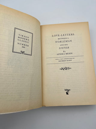 Love Letters Between a Nobleman and His Sister by Aphra Behn